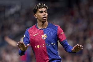 亚马尔本赛季直塞传球37次五大联赛最多，运动战助攻17次第二多